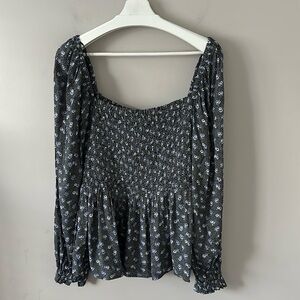 ✨ 3 for $35 ✨ George Black and Blue Floral Off Shoulder Blouse